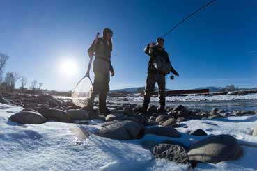 Vail Valley Anglers Guided Fly Fishing Winter Wade Trips in Vail, Colorado.