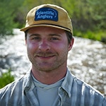 Vail Valley Angles guide Ethan Ledford on the bank of our home waters the Eagle River in Edwards, Colorado.