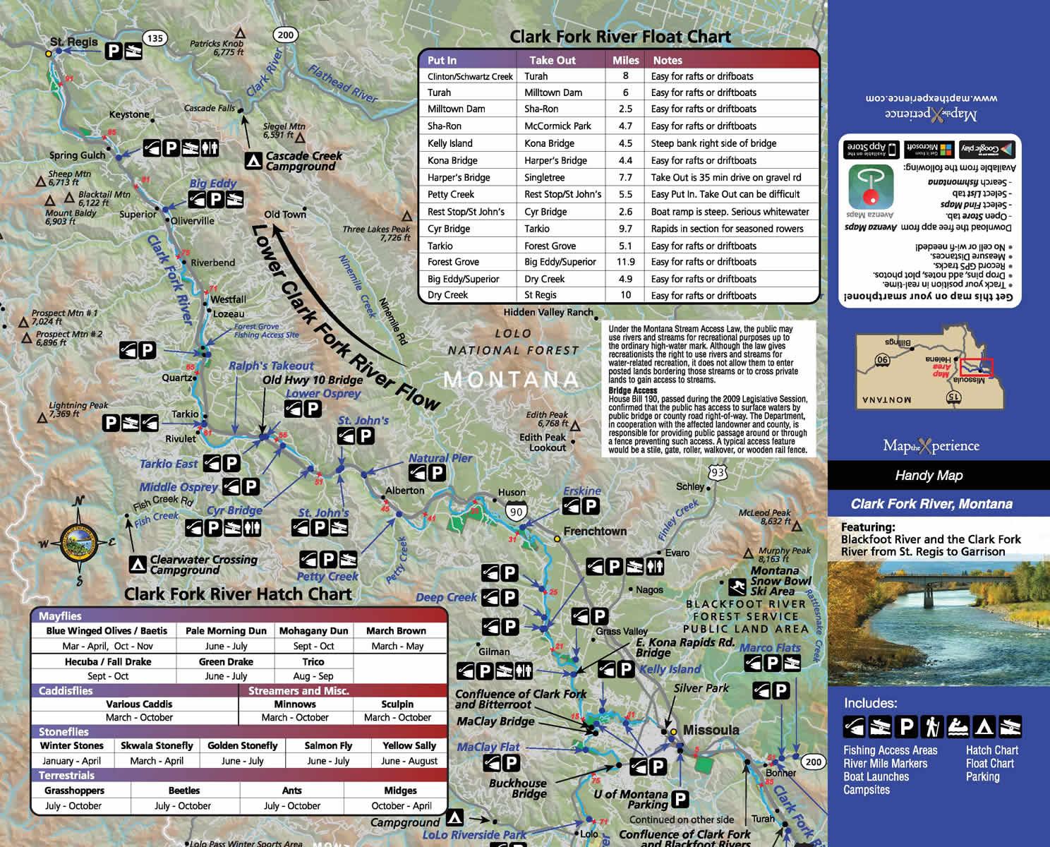 Map the Xperience - Clark Fork River, Montana Fishing & Fly Fishing Map